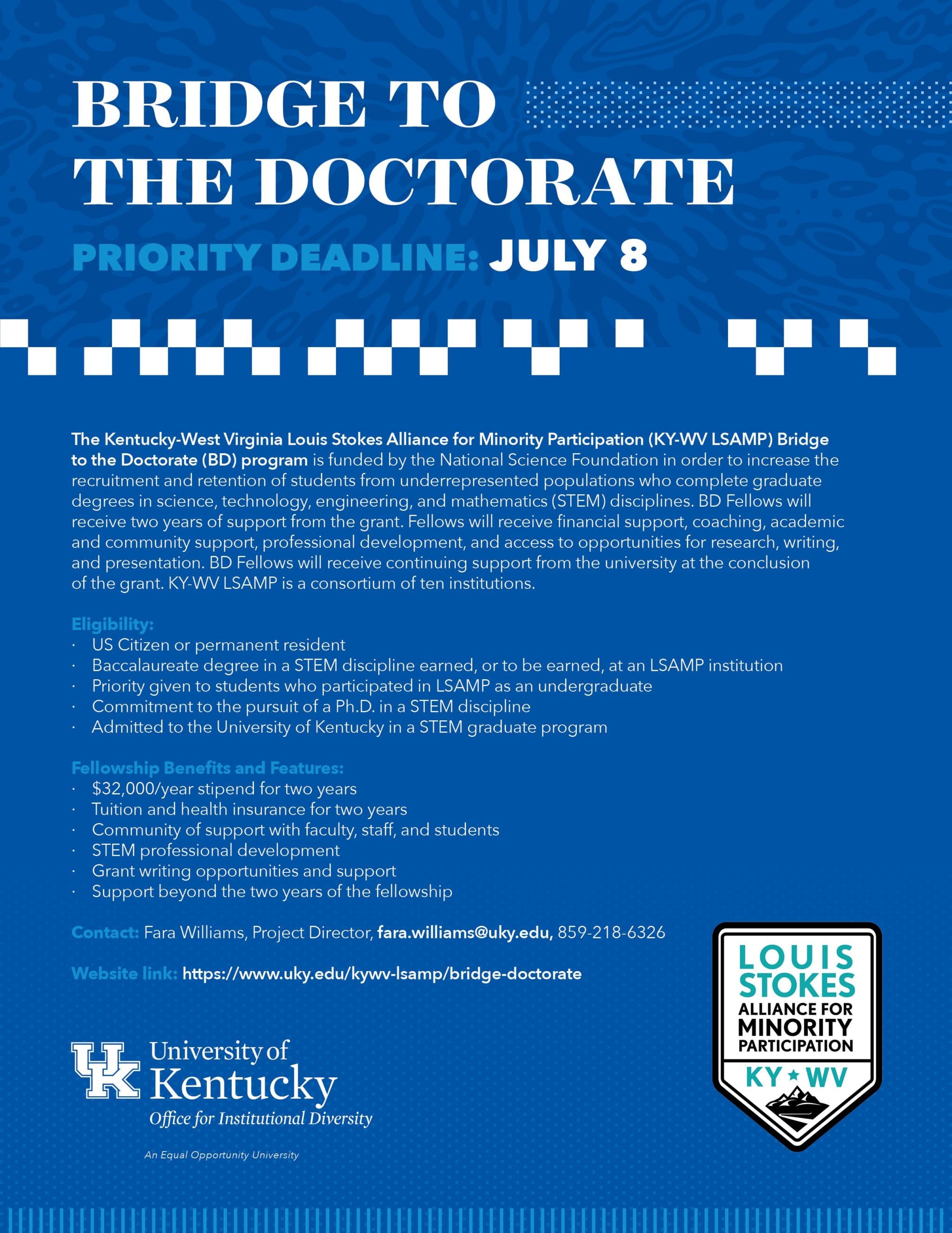 flier for university of Kentucky Bridge to the Doctorate program