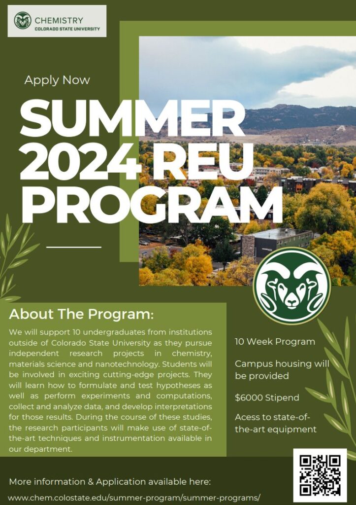 CSU Chemistry Summer 2024 REU Rocky Mountain Alliance For Minority